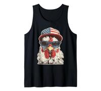 Funny American Rooster Tee Design Retro Vintage Chicken Tank Top