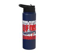 Funny American UAP People Believe in UFOs Than in Congress Stainless Steel Insulated Water Bottle