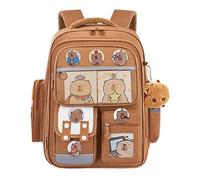 Funny and Adorable Cartoon Backpack - Colourful Waterproof Backpack, Multiple Compartments for School Travel | Fun for School Travel Multiple Compartments Waterproof Co, brown, riferimento alla
