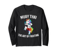 Funny and Cute Muay Thai Unicorn Fighter Long Sleeve T-Shirt