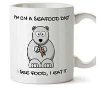 Funny and original mug - I'm on a seafood diet, I see food I eat it -Perfect present/gift Ceramic mug 11 oz