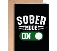 Funny and original sobriety card with envelope | Perfect soberversary card and an unique way to say congratulations for men or women | Sober Mode On