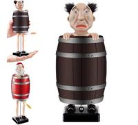 Funny and Quirky Cigarette Dispenser, Prank PopUp Cigarette Holder Box, Santa Claus in The Wooden Barrel Cigarette Box Figurines for Christmas Party Home Decor (Uncle)