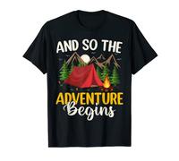 Funny And So The Adventure Begins Camper Camping T-Shirt
