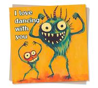 Funny and Sweet Happy Birthday Or Just a Note Card For a Loved One - I Love Dancing With You - Animals, Playful, Dancing - For a Special Someone, Relative, Husband, Wife, Child, Grandchild, Other