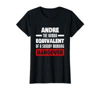 Funny Andre Saying Human Hangover Andre Name Value Graphic T-Shirt, Women, Black, L