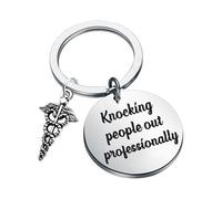 Funny Anesthesiologist Keychain Anesthesia Doctor Thank You Gift Nurse Anesthetist Gift CRNA Gifts (people out)