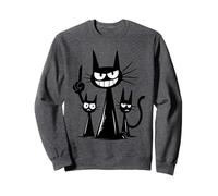 Funny Angry Cat Gang Cartoon with Evil Smile Sweatshirt