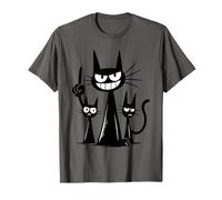 Funny Angry Cat Gang Cartoon with Evil Smile T-Shirt