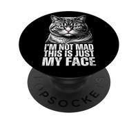 Funny Angry Cat Im Not Mad This Is Just My Face PopSockets Adhesive PopGrip