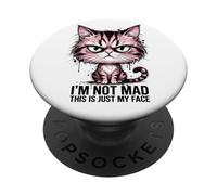 Funny Angry Cat Im Not Mad This Is Just My Face PopSockets Adhesive PopGrip