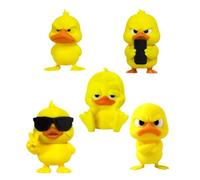 Funny Angry Duck Cute 3D Printed Yellow Statue Decoration | Angry Duck Desk Figurine for Home Holidays Bathroom Nursery Offices Entryway Bookshelf Shelves Table Counter