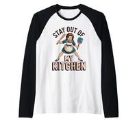 Funny Angry Retro Housewife Mom Fun Womens Pickleball Team Raglan Baseball Tee