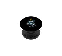 Funny Angry Robot with Coffee and Lightning Bolt PopSockets Adhesive PopGrip