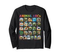 Funny Animal Alphabet A-Z ABCs Learning Letters for Kids Long Sleeve T-Shirt
