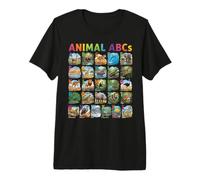Funny Animal Alphabet A-Z ABCs Learning Letters for Kids Premium T-Shirt