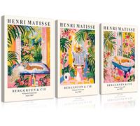 Funny Animal Bathroom Wall Art, Cute Animal in Tub Posters, Tropical Botanical Leaf Canvas Print Artwork, Tabby Cat Sea Lion Tiger Picture Painting for kids Toilet Bathroom Decoration, Unframed