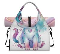 Funny Animal Cat Unicorn Sports Duffel Bag for Women Men Weekend Overnight Bag with Shoe Compartment Shoulder Tote Luggage Bag for Yoga Gym Travel