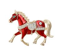 Funny Animal Design Horse Brooch Pin Clothing Accessory - Unisex Enamel Rhinestone Brooch for Clothes | For Men Boys Girls Young Teens Wife Husband Son Daughter Family, Se référer à la description