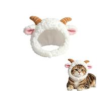 Funny Animal Dog Hat, Adjustable Cute Warm Pet Hat for 1.5-7kg Cats & Dogs | Soft Comfortable Fabric, Easy Magic Stickers, Versatile for Halloween Christmas Party