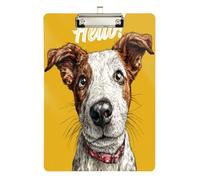 Funny Animal Dogs Hello clipboard menu Holder Acrylic Cute for Nurses Home Contractor Size 9 x 12.5 Tabla para escribir Silver Hold