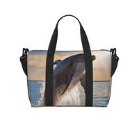 Funny Animal Dolphin Crossbody Travel Bag - Water-Resistant Carry-On Handbag, Large Capacity Gym Bag