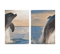 Funny Animal Dolphin Passport Holder, ID Card Protector Case Passport Holder with Slot Passports Travel Wallet Document Cover for Women And Men