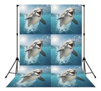 Funny Animal Dolphin Print 5×7ft Photo Backdrop, Seamless Background Cloth For Studio And Portrait Photography Wedding Party
