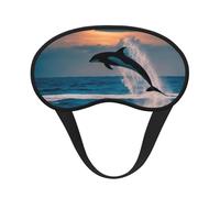 Funny Animal Dolphin Print Adults Sleep Comfort Eye Mask Light Blocking Nap Aid for Travel Insomnia Camping
