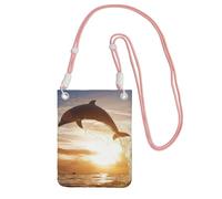 Funny Animal Dolphin Print Crossbody Bag For Women, Mini Phone Purses, Cute Phone Wallet, For Hiking Travel Gift