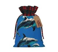 Funny Animal Dolphin Print Gift Decor Bags Drawstring Pouches Eco-Friendly Anniversaries Present Packaging