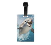 Funny Animal Dolphin Print Luggage Tags Suitcases Waterproof Labels Set for Daily Use Cruise Ships Air Travel