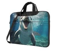 Funny Animal Dolphin Print Ultra-Thin Portable Laptop Bag Briefcase Working Business Casual Shoulder Bags