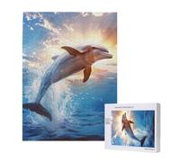 Funny Animal Dolphin Printed Wooden Intelligence Puzzle 38x52 CM, 500 Pieces(boxed) Jigsaw Puzzles Education Game for Adults, Home Decoration Puzzle