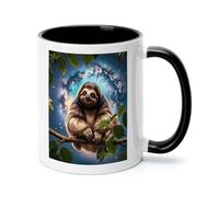 Funny Animal Galaxy Sloth Ceramic Coffee Mug with Handle 11 Ounces, Porcelain Mug Coffee Cup Tea Mug Water Cup Ideal for Coffee,Tea,Latte,Cappuccino,Microwave & Dishwasher Safe Unique Gift Cup