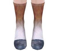 Funny Animal Horse Paws Socks - 3D White Elephant Novelty Gifts for Men, Women & Teens - Cute Funky Crazy Socks for Dad, Husband - Valentine's & Ideas