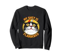 Funny Animal Lover My Gast is Flabbered Crazy Cat Face Sweatshirt
