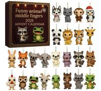 Funny Animal Middle Fingers Advent Calendar 2025, 24 Days Surprise Christmas Anim with Middle Fingers Countdown Calendar