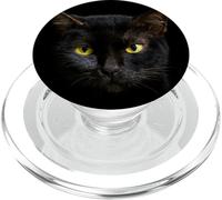 Funny Animal Pet Lover Halloween Mad Black Cat PopSockets PopGrip for MagSafe
