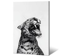 Funny Animal Poster, Black and White Leopard Wall Art, Vintage Cheetah Decor, Trendy Print, Canvas, Eclectic Wildlife, Aesthetic Prints for Living Room, Bedroom, Bathroom, Poster,
