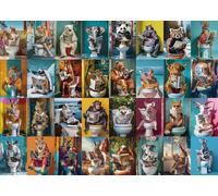 Funny Animal Puzzles 1000 Piece for Adults, Colorful Dog Horse Lion Jigsaw Puzzles Puzzle, Magic Elephant Panda Wildlife Kingdom Puzzle