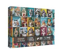 Funny Animal Puzzles 1000 Piece for Adults, Pooping Animal Puzzle Jigsaw Puzzles Colorful Puzzle, Lion Elephant Panda Animal Kingdom Puzzle