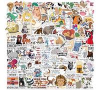 Funny Animal Quote Stickers for Kids and Adults, 100Pcs Cute Humor Animal Phrase Stickers for Water Bottles Laptops Scrapbooks Journals