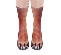 Funny Animal Socks for Men Women Novelty 3D Print Animal Paws Socks Cute Crazy Silly Socks Party Decoration Skin-friendly Socks for for Adults Gifts Stage Performance (B)