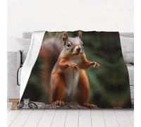 Funny Animal Squirrel Print Blanket Luxurious and Durable Flannel Throw Blanket, Perfect for Bed, Sofa, Camping, and Traveling