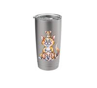 Funny Animal Stack Watercolor Art - Mouse Cat Dog Whimsical Stainless Steel Insulated Tumbler