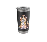 Funny Animal Stack Watercolor Art - Mouse Cat Dog Whimsical Stainless Steel Insulated Tumbler