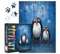 Funny Animals 1000 Pieces Puzzles for Adults,Hard Difficult Challenging Jigsaw Puzzles Cute Black and White Penguins Painting Puzzle Games for Adults 50x70 cm