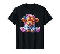 funny animals amazing sleeping scottish highland cattle T-Shirt
