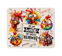 Funny Animals Fabric Mouse Pad 5mm Rectangle - Sarcastic Gift for Desk, Office & Home, 196×235 mm (Crazy Chicken)